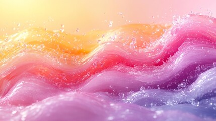 Fototapeta premium Vibrant Colorful Abstract Liquid Waves with Pastel Gradient. Generative AI