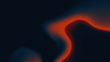 Abstract red wavy on dark blue background. Modern horizontal background grainy noise texture.