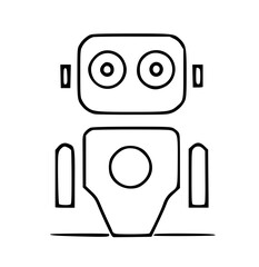 black and white robo icon
