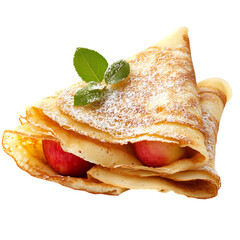 apple crepe isolated on white background full depth of field 