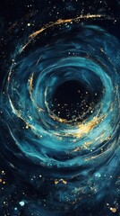 Abstract Galaxy Swirl with Vibrant Colors and Cosmic Elements