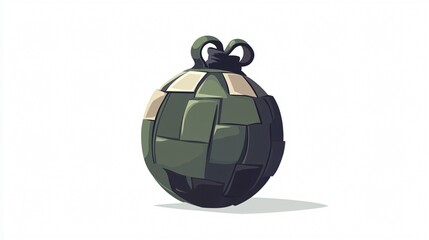 Round Grenade Vector Illustration Isolated on White Background