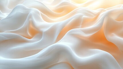 Obraz premium Smooth Pastel Waves with Soft White Background. Generative AI