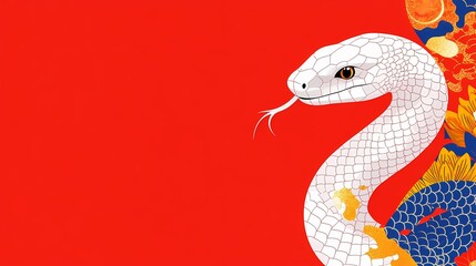 Obraz premium a beautifully decorated white snake