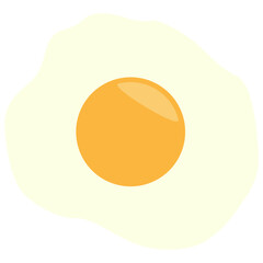 Fried egg in flat vector design. Flat Fried Egg.