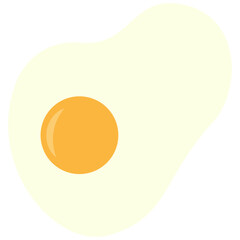 Fried egg in flat vector design. Flat Fried Egg.