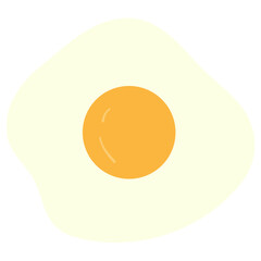 Fried egg in flat vector design. Flat Fried Egg.