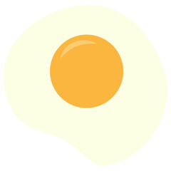 Fried egg in flat vector design. Flat Fried Egg.