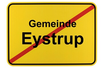 Illustration eines Ortsschildes der Gemeinde Eystrup in Niedersachsen