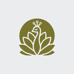 Peacock lotus logo