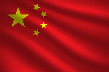 Flag of China silk background. Wavy textile vector icon. Best for mobile apps, UI and web design.