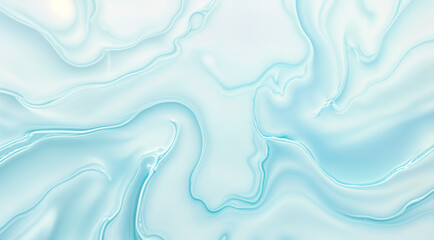 Obraz premium Abstract Light Blue Liquid Marble Texture Background. Flowing Water, Gel, Cosmetic Product, or Spa Concept.