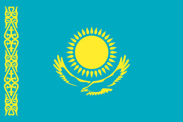 Flag of Kazakhstan vector icon. Standart colors and size. Best for mobile apps, UI and web design.