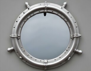Obraz premium A porthole frame with rivets , suitable for a nautical or industrial decor