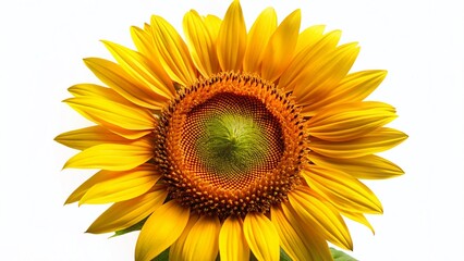 Fototapeta premium Vibrant Sunflower Portrait, Isolated on White Background - Perfect for Summer Designs