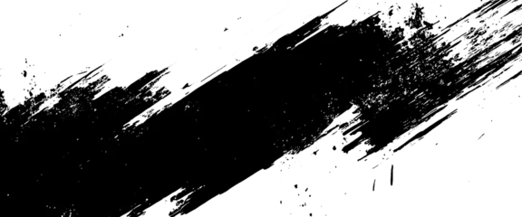 Fototapete Vector grunge brush strokes texture rough black scratches for wallpaper, paint splatter template, dirt banner, watercolor design. © Grave passenger