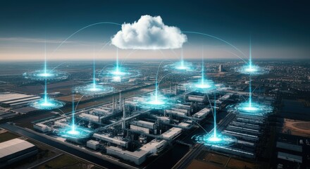 Fototapeta premium Cloud computing technology concept. Businessman hand holding cloud computing icon network