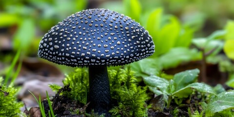 Poisonous black spotted mushroom, known for its distinct appearance, is a toxic mushroom that can pose health risks. Caution is advised when encountering this poisonous mushroom.