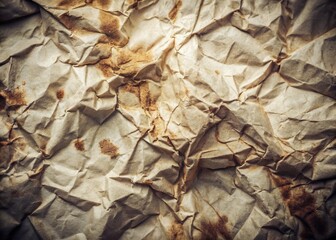 Vintage Crumpled Paper Texture: Scribbles, Stains & Wrinkles - Stock Photo