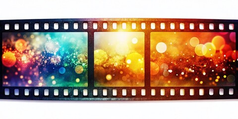 Obraz premium Vintage Film Strip Single Frame, High Depth of Field, Close-up Photography