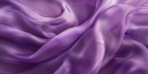 Obraz premium Closeup of purple draped organza fabric creating a stunning and elegant background, perfect for showcasing the beauty of soft textures and rich colors in your design projects.