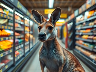 Kangaroo at grocery store