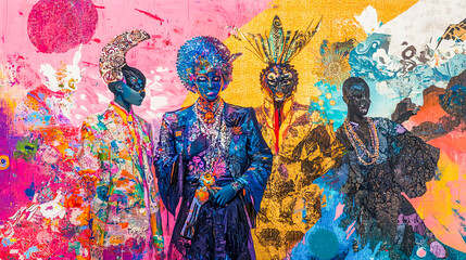 Fototapeta premium A Fusion of Global Influences, Artistic Expression, and Vibrant Cultural Aesthetics