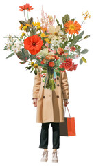 PNG Person shopping flower person plant.