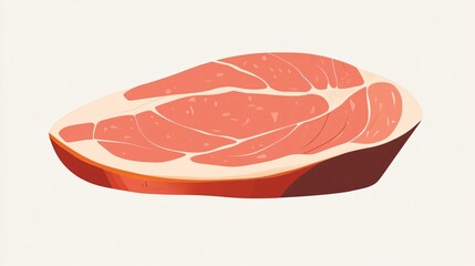 Delicious and Isolated Slice of Ham Illustration for Design Projects