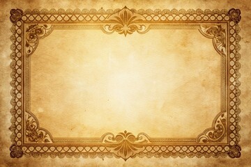 Vintage Weathered Certificate Silhouette Printable Paper Design Ornate Border