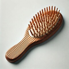 Wooden paddle hair brush with a natural finish