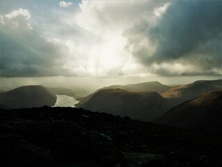 View across the mountains in the Lake District 