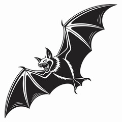 Vampire Bat vector silhouette black design white background