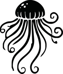 Jellyfish design vector illustration, Creative Jellyfish logo design concepts template, icon symbol