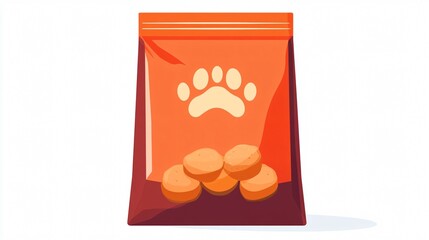 Dog Food Package Icon Isolated Vector Illustration for Pet Nutrition Branding