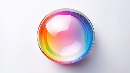 Fototapeta premium Colorful rainbow-colored plastic bubble lens, white background