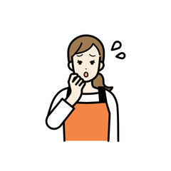 困っている主婦のイラスト。