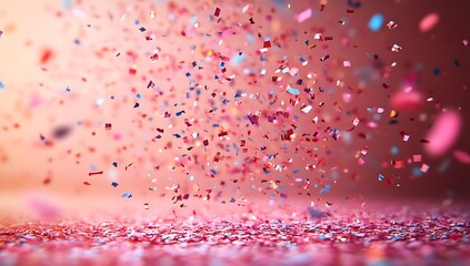 Pink and Blue Confetti Celebration for a Joyful Valentine's Day.