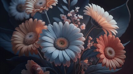 Colorful Floral Bouquet Decoration – Garden Flowers Pattern for Wedding Invites & Greeting Cards