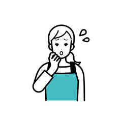 困っている主婦のイラスト。