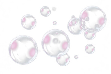 PNG A group of transparent pink bubbles floating background grey translucent.