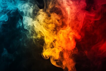 Abstract Color smoke on black background. Fantasy fractal texture. Digital art. 3D rendering.