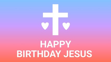 Obraz premium Happy birthday Jesus web banner design illustration 