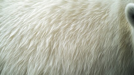 Closeup of Polar Bear's Soft White Fur Texture