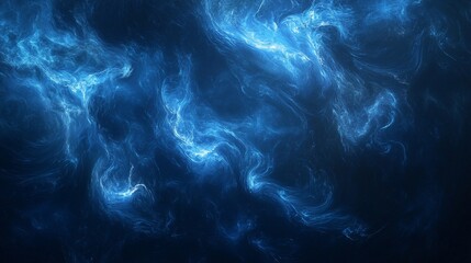 Abstract blue swirling energy, cosmic nebula.