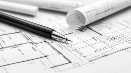 Minimalist Blueprint Design with Soft Light Contrast