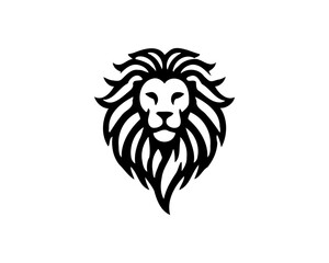 Lion Logo Design Vector Template. Lion Head Logo Icon Vector illustration. Black and white Lion head vector illustration.