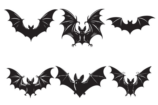 black and white bat silhouette