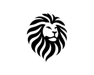 Lion Logo Design Vector Template. Lion Head Logo Icon Vector illustration. Black and white Lion head vector illustration.