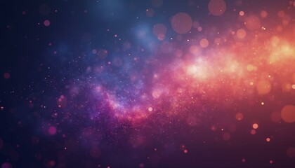 Fototapeta premium Cosmic Nebula with Glowing Particles and Swirling Patterns in Blue, Purple, Orange, and Pink